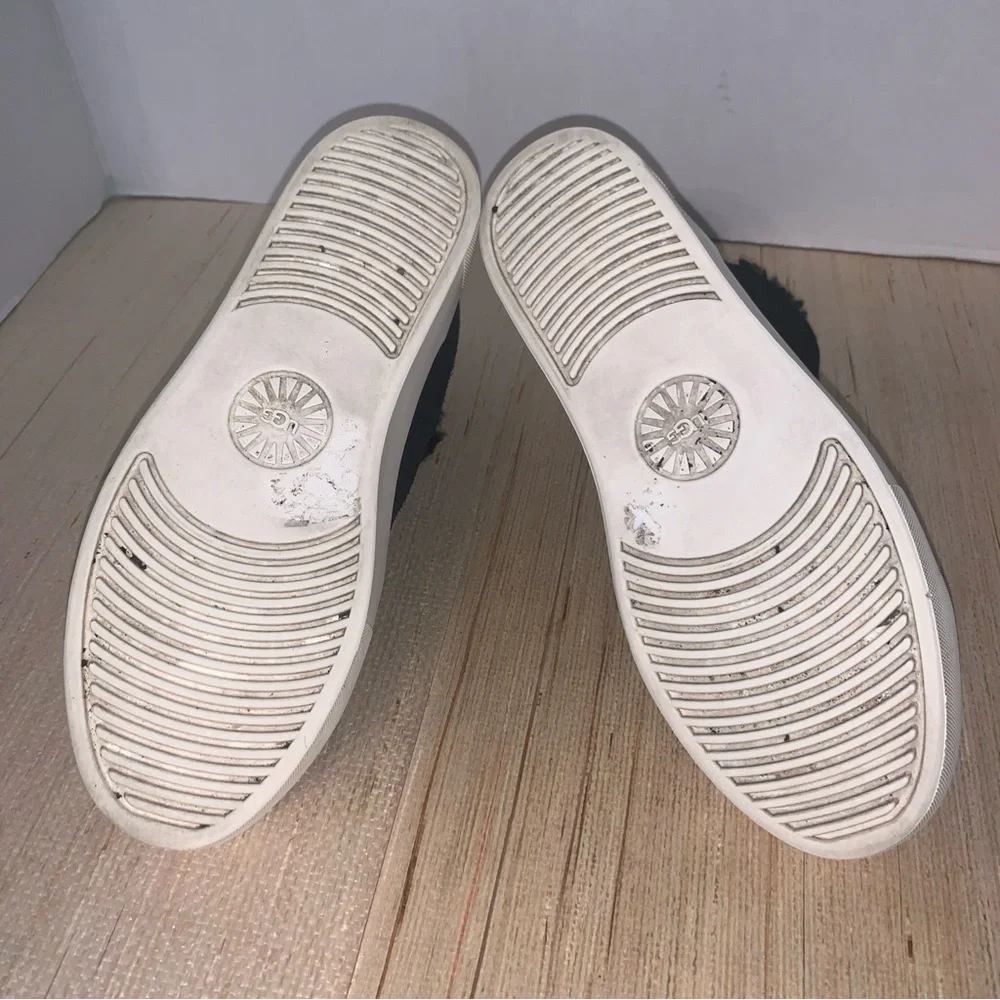 Ugg Beven Black Suede Fur Sheerling Lined high top Sneakers Women’s  8 lace up - Picture 13 of 16